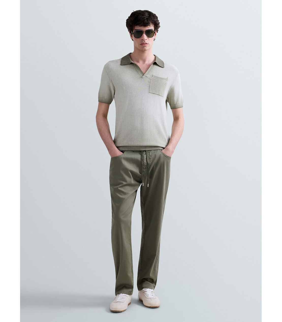 リラックステーパードLANNY タッチブルデニム 詳細画像 モスグリーン 2